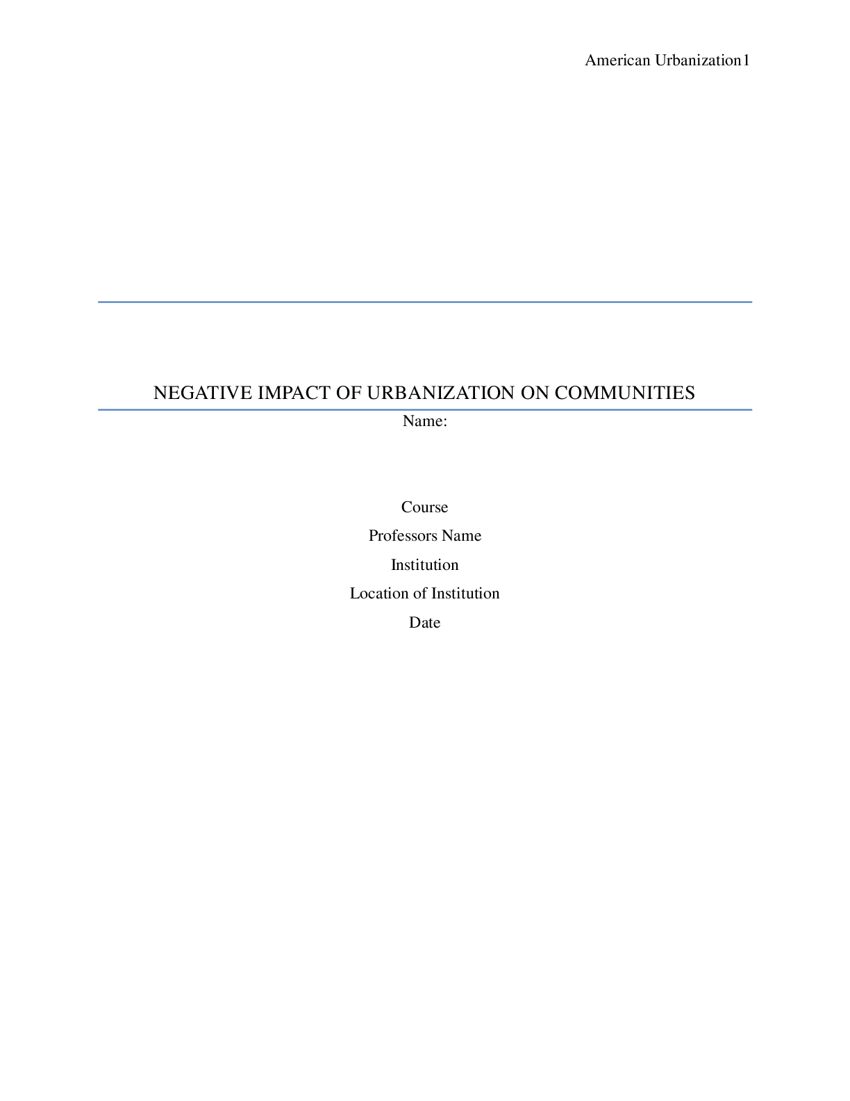 Preview image for NEGATIVE IMPACT OF URBANIZATION ON COMMUNITIES